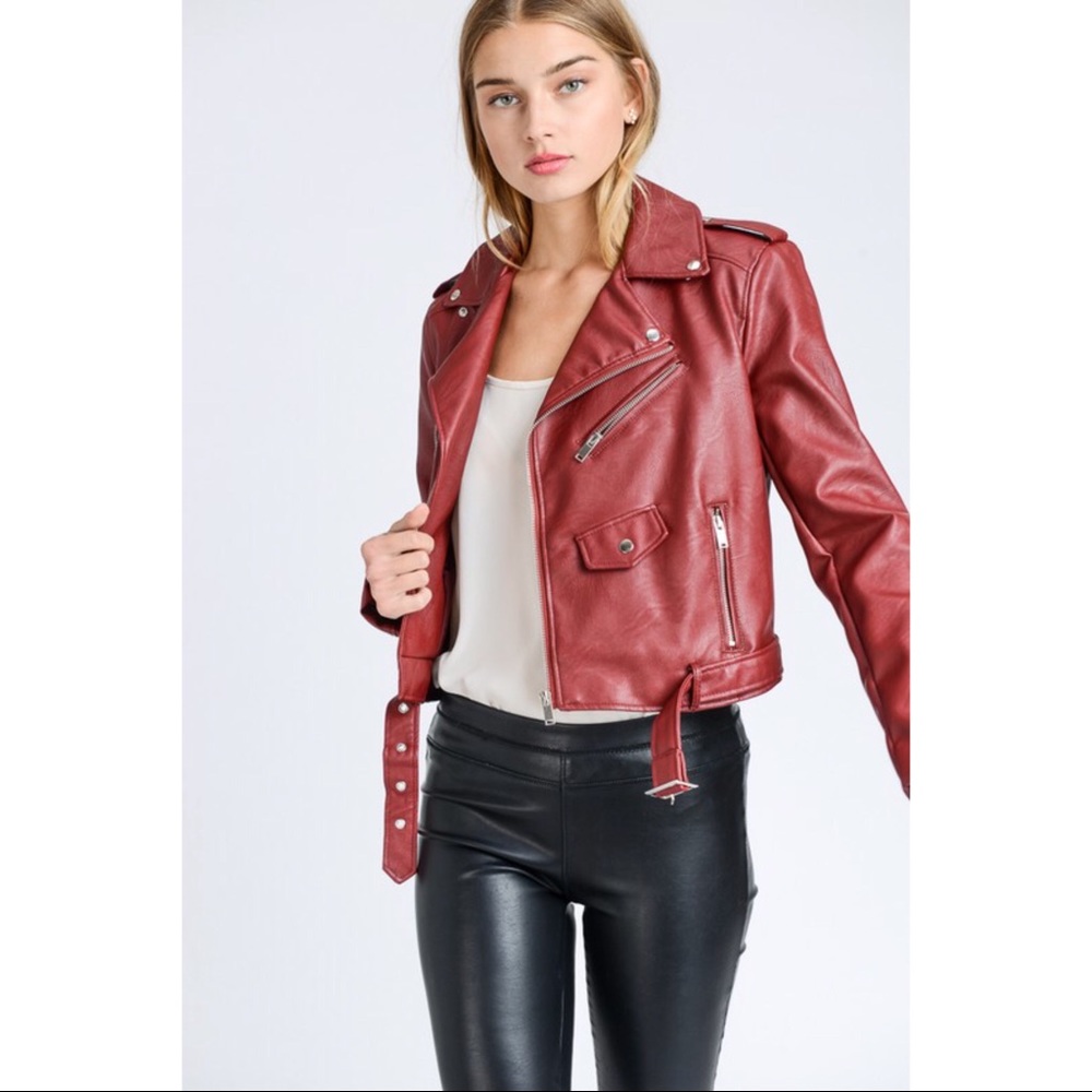🆕5⭐️Faux Leather Biker Moto Jacket - Picture 3 of 7